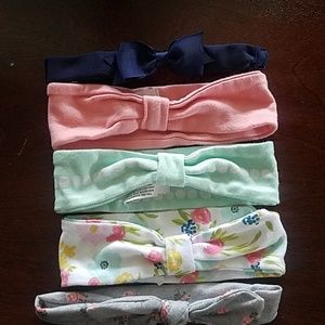 Five baby girl headbands